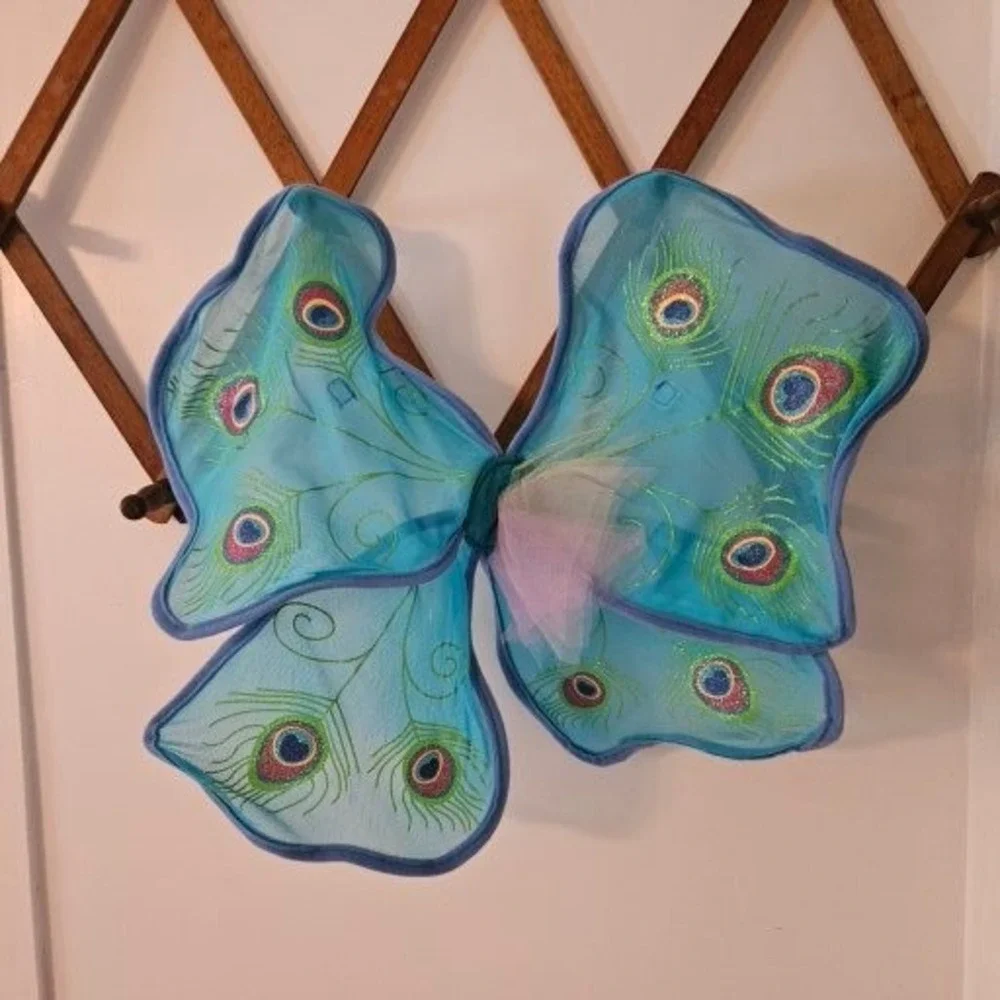 Peacock Princess Costume Dress Wings Leggings Headband‎ Toddler 3-4